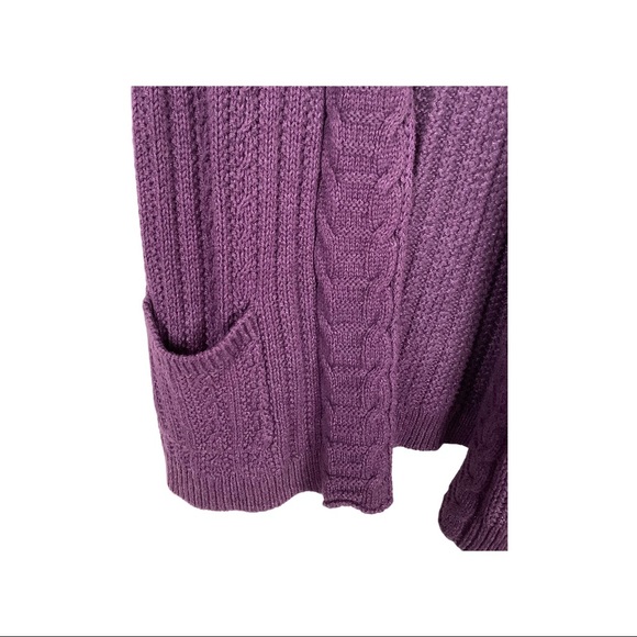 Sonoma Women Size Small Purple Button Front Short Sleeve Cardigan Sweater - Picture 2 of 6